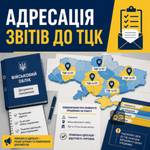 Адресація звітів за місцем військового обліку на підприємстві