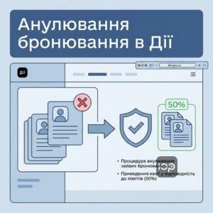 Процедура анулювання зайвих бронювань через портал Дія у разі перевищення лімітів