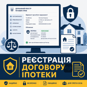 Державна реєстрація іпотеки та внесення запису про обтяження нерухомості