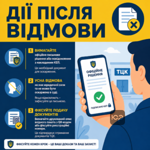 Перші кроки які необхідно зробити якщо отримана відмова у відстрочці для фіксації доказів