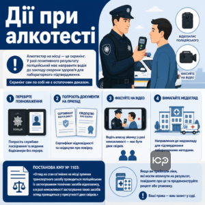 Як діяти при алкотесті за стаття 130 КУпАП та що фіксувати для захисту в суді