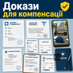 Необхідні документи та медичні чеки для компенсації при збитті самокатом