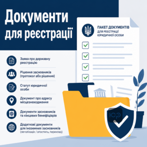 Повний пакет та документи для реєстрації юридичної особи