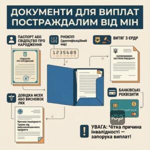 Перелік документів для компенсації постраждалим від мін цивільним особам та дітям