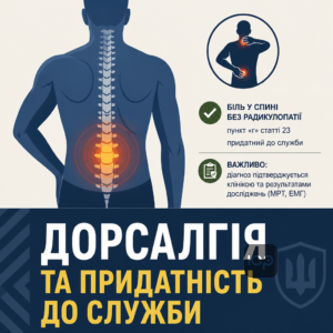 Дорсалгія ВЛК придатність при болях у спині без радикулопатії