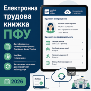 Електронна трудова книжка 2026 та облік відомостей про трудову діяльність ФОП