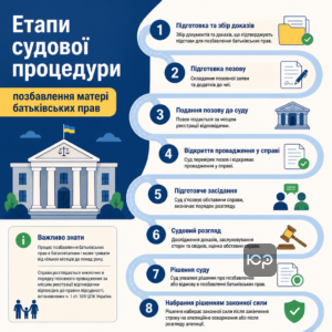 Пошаговый процесс и этапы судебной процедуры, чтобы лишить мать родительских прав