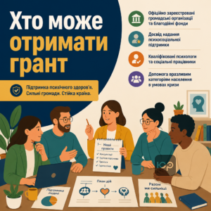 Критерії відбору для отримання гранту для ГО на психологічну підтримку громадян