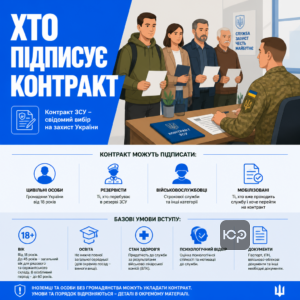 Укладення контракту на військову службу для різних категорій кандидатів та базові умови вступу