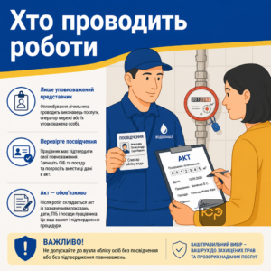 Опломбування лічильника води проводить лише уповноважений представник виконавця або оператора мережі