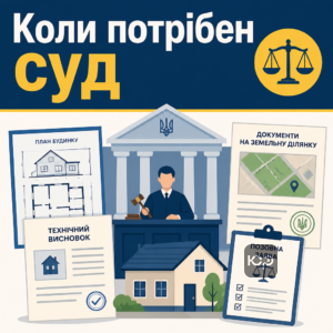 Судовий шлях у легалізації самочинного будівництва застосовують, коли позасудова процедура недоступна або вже зірвалася