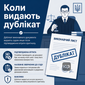 Дублікат виконавчого документа видають судом лише після підтвердження втрати оригіналу