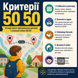 Критерии поочерёдного проживания ребёнка и совместной опеки 50 50