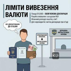 Правила та ліміти вивезення готівки за кордон для фізичних осіб