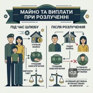 Вплив розірвання шлюбу на поділ майна та отримання грошового забезпечення військового