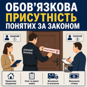 Обов'язкові випадки залучення понятих при описі та арешті майна боржника