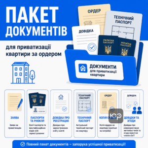 Документи для приватизації квартири за ордером включають ордер, техпаспорт і довідки