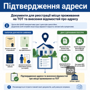 Документи для реєстрації місця проживання на ТОТ та внесення відомостей про адресу
