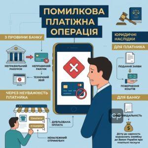 Помилкова платіжна операція та її юридичні наслідки для платника і банку