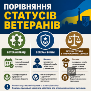 Різниця між статусом ветерана праці та іншими категоріями ветеранів в Україні.