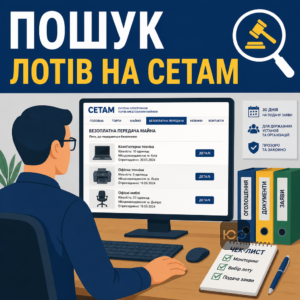 Як знайти лоти для безоплатної передачі конфіскованого майна на СЕТАМ
