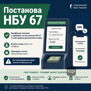 Верифікація платежів у терміналах за постановою НБУ 67 та нові правила для внесення готівки