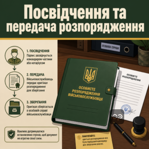 Де зберігається особисте розпорядження військового після посвідчення нотаріусом або командиром