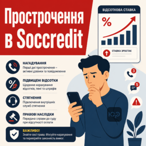 Як діє компанія Soccredit у разі виникнення прострочення за мікропозикою