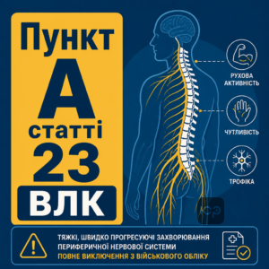 Пункт А статті 23 розкладу хвороб ВЛК при тяжких порушеннях нервової системи