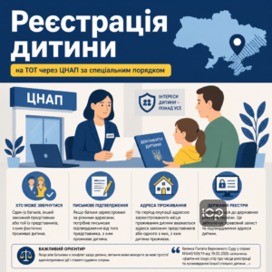 Реєстрація місця проживання дитини на ТОТ через ЦНАП за спеціальним порядком