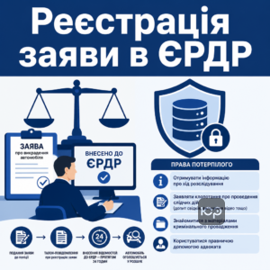Внесение заявления о краже авто в ЕРДР и права потерпевшего в уголовном производстве
