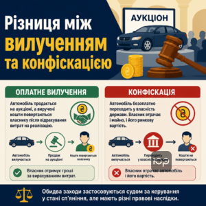 Разница между возмездным изъятием и безвозмездной конфискацией за нетрезвое вождение