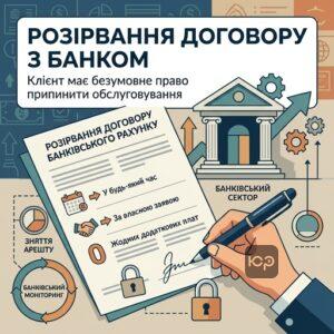 розірвання договору банківського рахунку