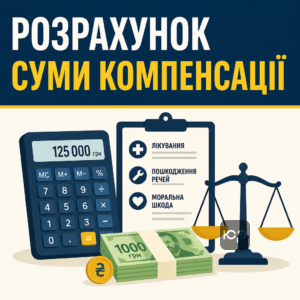 Таблиця розрахунку матеріальних та моральних збитків при збитті самокатом