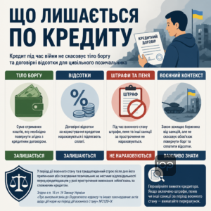 Кредит під час війни не скасовує тіло боргу та договірні відсотки для цивільного позичальника