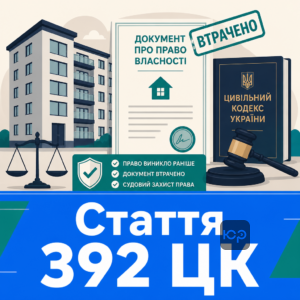 Визнання права власності на квартиру за статтею 392 ЦК України при втраті документа