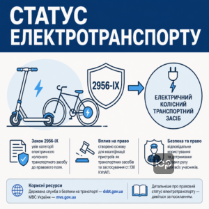 Закон 2956-IX и статус легкого электротранспорта в контексте ст 130 КоАП
