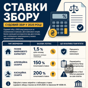 Судебные расходы в гражданском процессе в 2025 году зависят от обновленных ставок судебного сбора и пределов, привязанных к прожиточному минимуму.