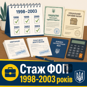 Подтверждение стажа ФОП на упрощенной системе налогообложения