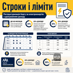 Сроки и лимиты для реструктуризации долга за электроэнергию с учетом дохода