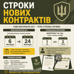Новые контракты ВСУ и сроки службы от 6 до 24 месяцев