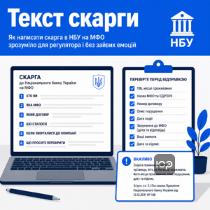 Як написати скарга в НБУ на МФО зрозуміло для регулятора і без зайвих емоцій