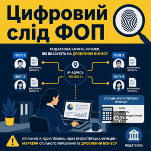 Цифровий слід ФОП допомагає виявити дроблення бізнесу через спільний IP і подання звітності