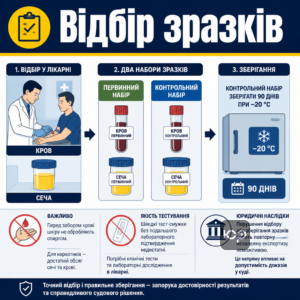Відбір зразків у лікарні під час медичного огляду водіїв та вимоги до зберігання