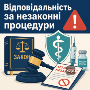 Адміністративна та кримінальна відповідальність за надання ін'єкційних послуг без ліцензії.