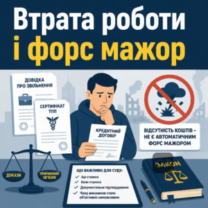 Втрата роботи та кредит під час війни не завжди утворюють форс-мажор для несплати боргу