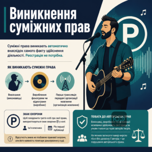 Схема возникновения смежных прав автоматически без регистрации