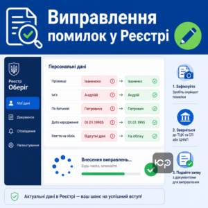 Як виправити технічні помилки у Реєстрі Оберіг для вступу