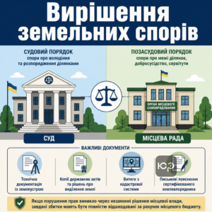 Судовий та позасудовий порядок вирішення земельних спорів