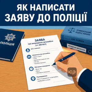 Как правильно написать заявление о краже авто по статье 289 УКУ в полицию